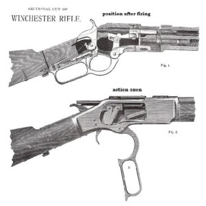 Sectional cut of the Winchester rifle