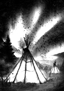 Teepees under the northern lights...